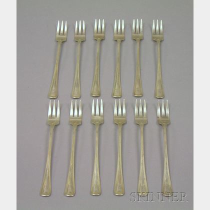 Set of Twelve Gorham Sterling Silver Seafood Forks