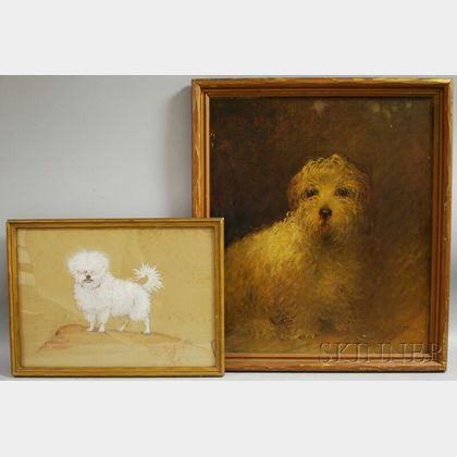 Two Dog Portraits: Charles Livingston Bull (American, 1874-1932),Portrait of a White Dog