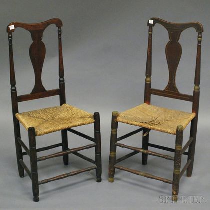 Two Queen Anne Yoke-back Side Chairs
