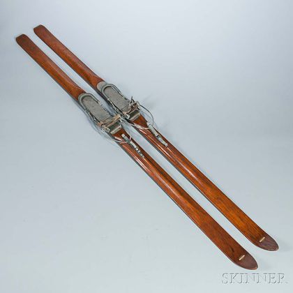 Pair of Vintage Wooden Skis