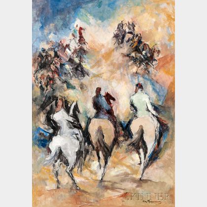 William Meyerowitz (American, 1887-1981) Three Horsemen