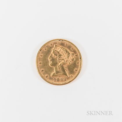 1893 $5 Liberty Head Gold Half Eagle