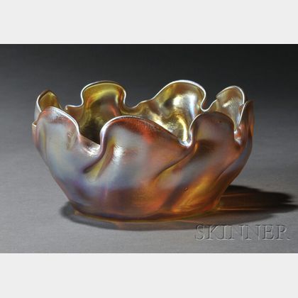 Tiffany Gold Favrile Glass Bowl
