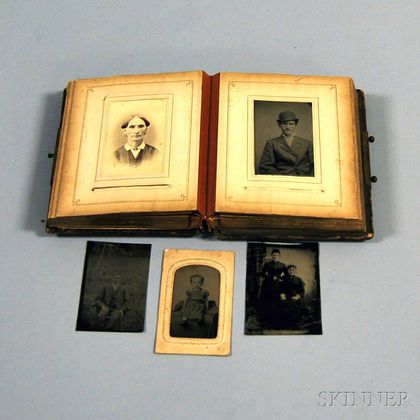 Victorian Photo Album with Tintypes, Cartes-de-visite, and Other Early Photography