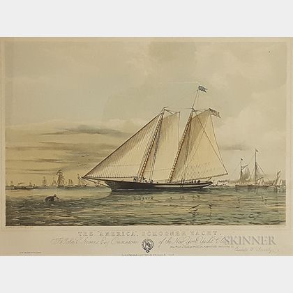 Framed Ackermann Print The "America," Schooner Yacht