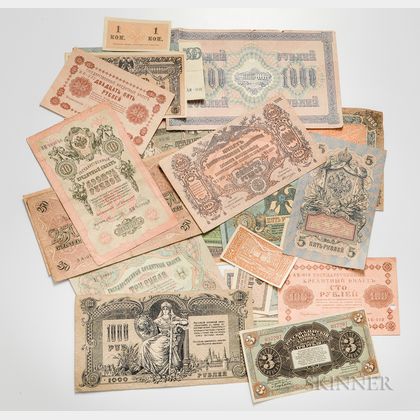 Group of Russian Bank Notes