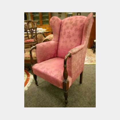 Federal-style Upholstered Mahogany Easy Chair. 