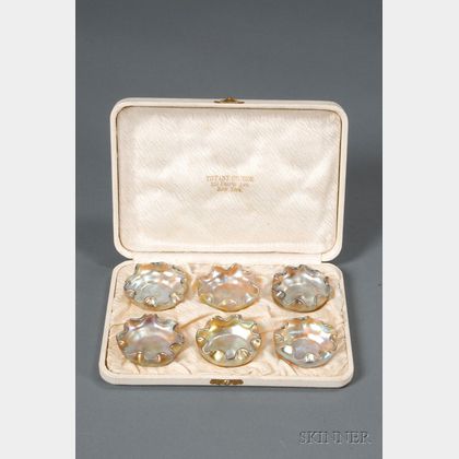 Cased Set of Six Tiffany Favrile Master Salts