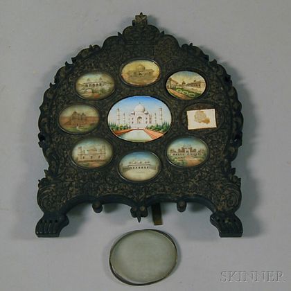 Framed Group of Indian Ivory Miniatures