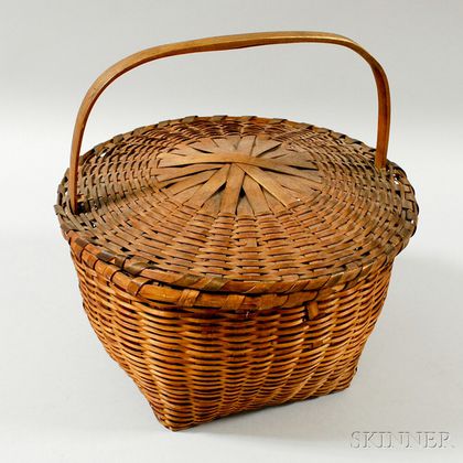 Woven Splint Covered Gathering Basket