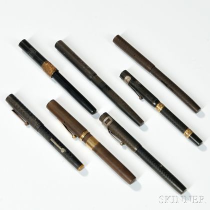 Waterman 56 and Six Other Black Hard Rubber Fountain Pens