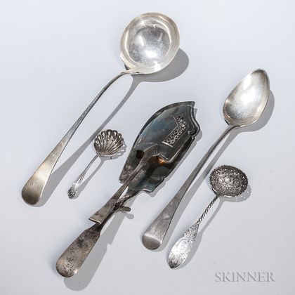Five English Sterling Silver Serving Pieces