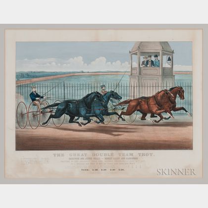 "The Great Double Team Trot" Large Folio Lithograph