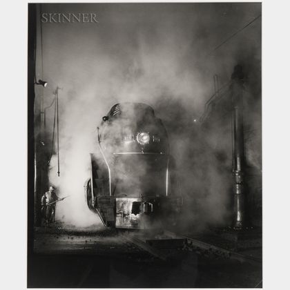 O. Winston Link (American, 1914-2001) Washing J Class 605, Shaffer's Crossing Yards, Roanoke, Virginia