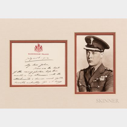 Edward VIII, King of England, Autograph Note Signed