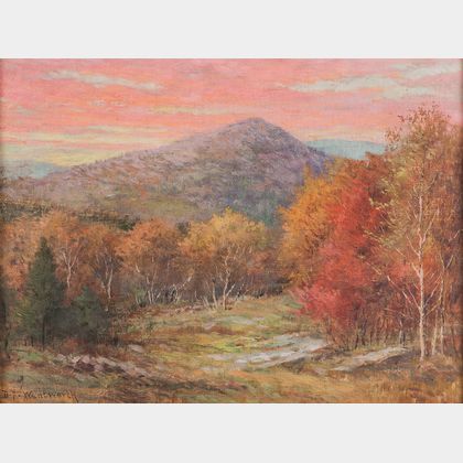 Daniel F. Wentworth (American, 1850-1934) October Evening, Mt. Tom, Litchfield County