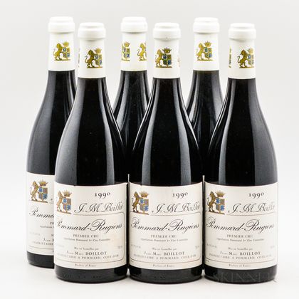 J.M. Boillot Pommard Rugiens 1990, 6 bottles 