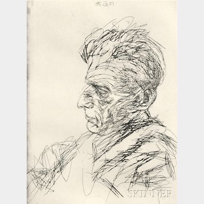 Avigdor Arikha (French/Israeli, 1929-2010) Samuel Beckett in Profile