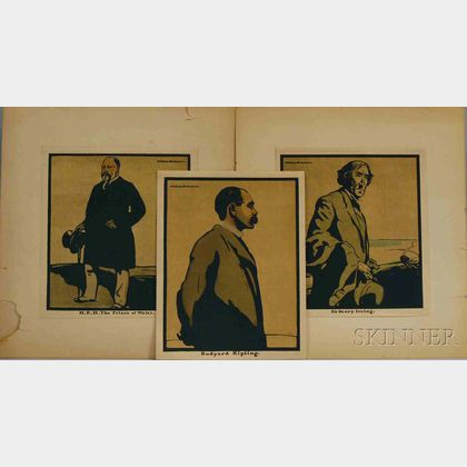 Sir William Nicholson (British, 1872-1949) Three Portraits: Rudyard Kipling, Sir Henry Irving