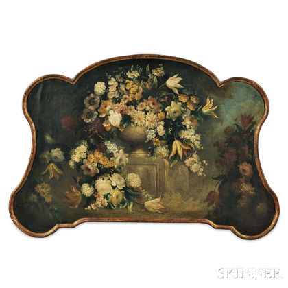 Continental School, 19th Century Floral Still Life in a Shaped Frame