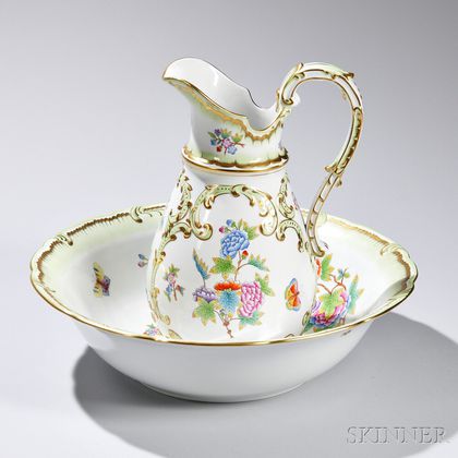 Herend Porcelain Pitcher and Basin