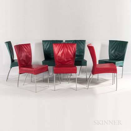 Seven Leather Dining Chairs