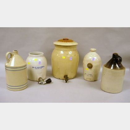 Five Pieces of Assorted Domestic Stoneware