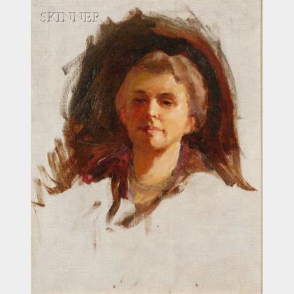 Cecilia Beaux (American, 1855-1942) Portrait Sketch of a Woman