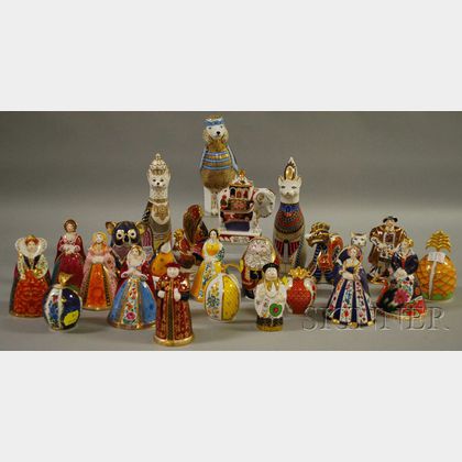 Twenty-four Assorted Royal Worcester and Royal Crown Derby Porcelain Figurals