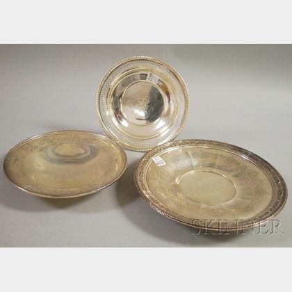 Three Sterling Silver Plates