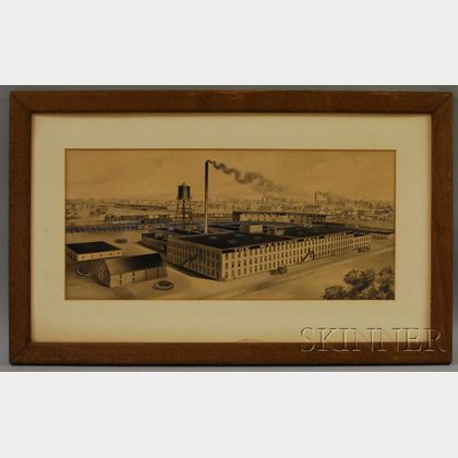 American School, Late 19th Century Portrait of The Western Felt Works Manufactory of Chicago.