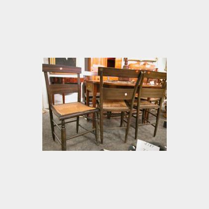 Set of Six Faux Grain Painted Side Chairs