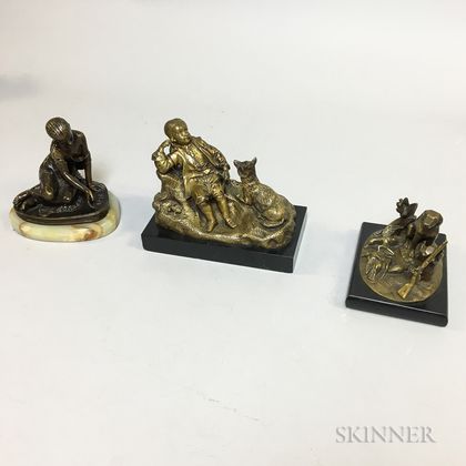 Three Small Bronze Figures