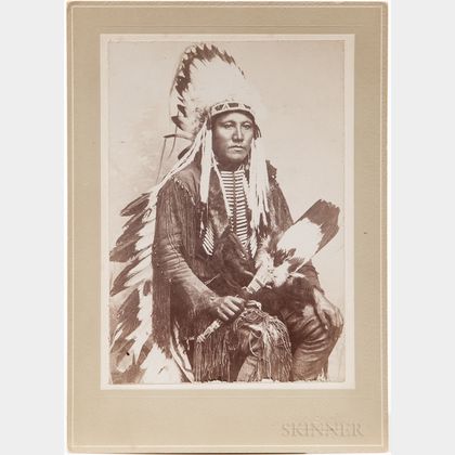 Cabinet Card Photo, Poor Buffalo, Kiowa Warrior