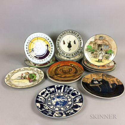 Nineteen Doulton Transfer-decorated Ceramic Plates