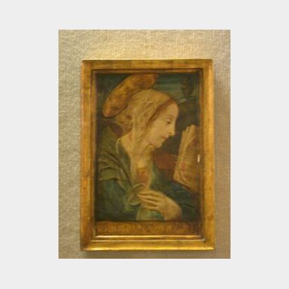 Gilt Ceramic Plaque by Filippino Lippi. 