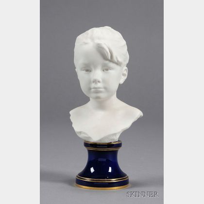 Sevres White Bisque Bust of a Young Girl