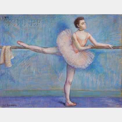 Louis Kronberg (American, 1872-1965) No. 1. Dancer in Rose at the Barre