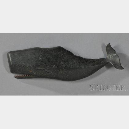 Clark Voorhees (1911-1980) Carved and Painted Wooden Sperm Whale Plaque