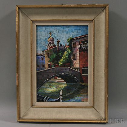 Framed Mosaic Glass Picture of Venice