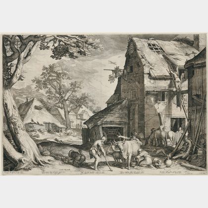 Jan Pietersz Saenredam (Dutch, 1565-1607),After Abraham Bloemaert (Dutch, c. 1564 -1651) The Prodigal Son as Swineherd