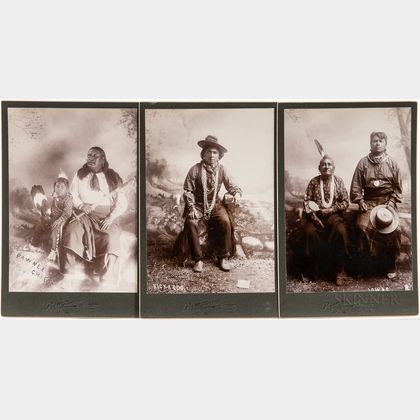 Three Cabinet Card Photos of American Indians