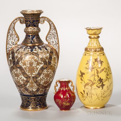 Three Derby Porcelain Vases