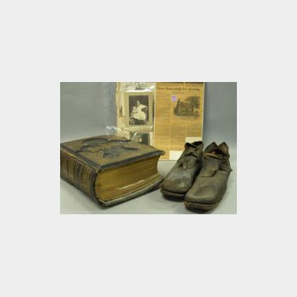 General Israel Putnam Leather Ploughing Shoes, Putnam Family Bible and Photographs. 