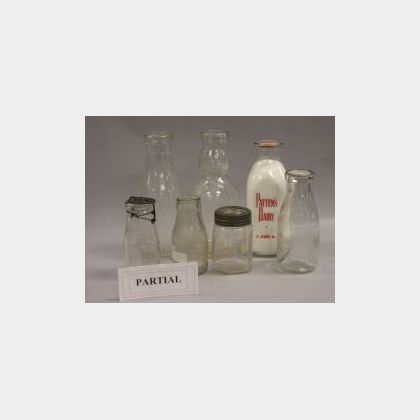Collection of Approximately 181 Colorless Glass Milk and Dairy Bottles. 