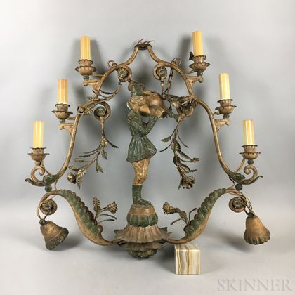 Polychrome Metal Pied Piper Eight-light Chandelier