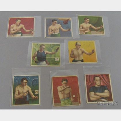Eight Hassan Cigarettes Prize Fighter/Boxing Series Cards