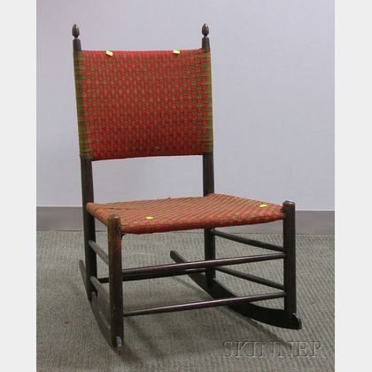 Mt. Lebanon Shaker Maple Rocking Chair with Woven Tape Back and Seat