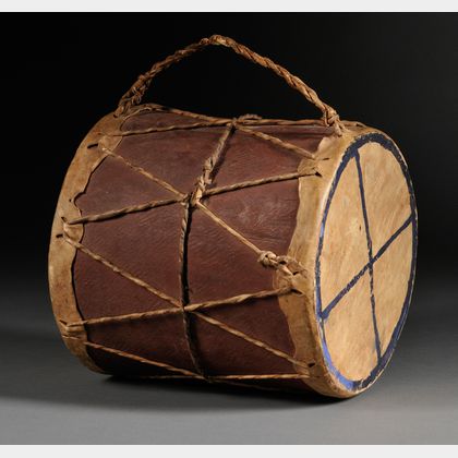 American Indian Wood and Hide Drum