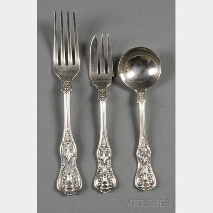 Group of J.E. Caldwell Sterling "King's" Pattern Flatware